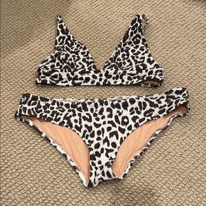 J Crew Leopard Print Bikini Set